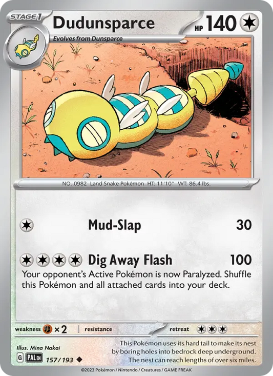 Dudunsparce 157 Paldea Evolved Pokesingles
