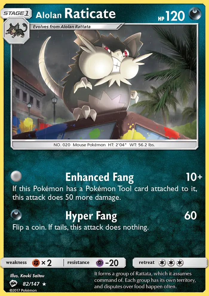 Alolan Raticate 82 Burning Shadows Pokesingles
