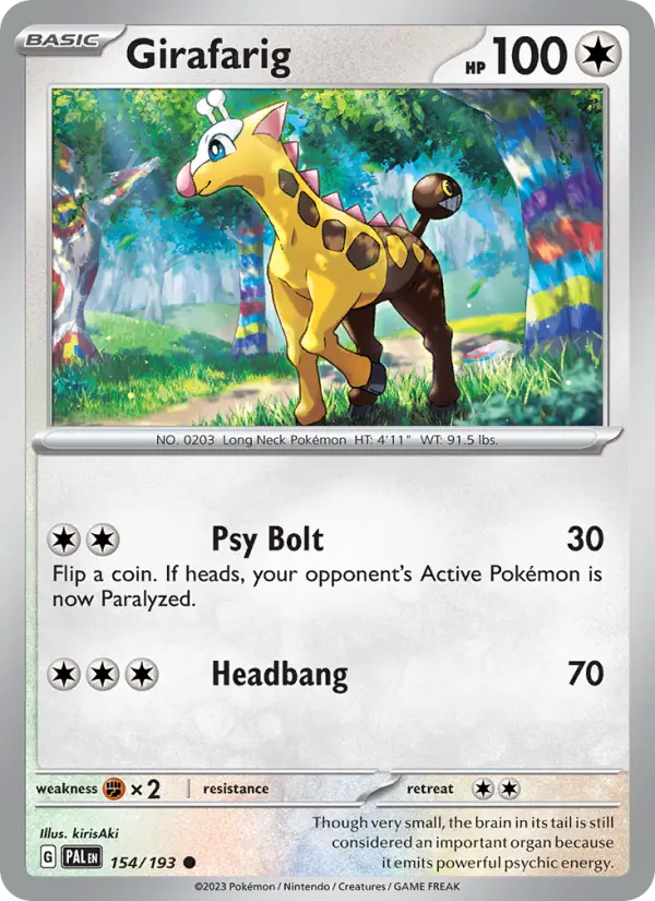 Girafarig 154 Paldea Evolved Pokesingles