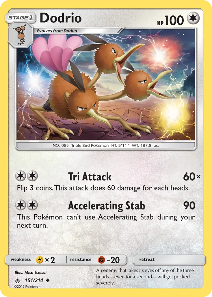 Dodrio 151 Unbroken Bonds Pokesingles