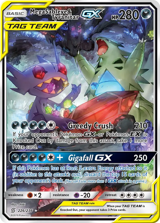 Mega Sableye & Tyranitar GX 226 Unified Minds Pokesingles
