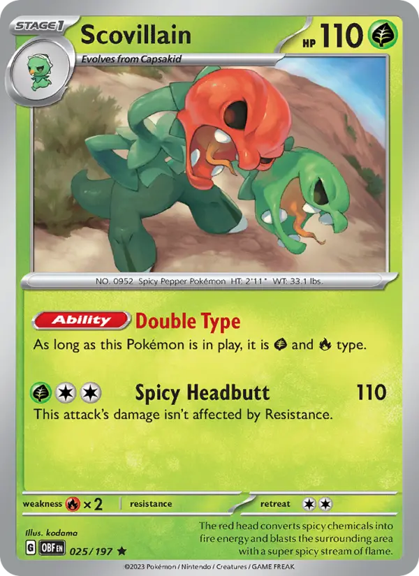 Scovillain 25 Obsidian Flames Pokesingles