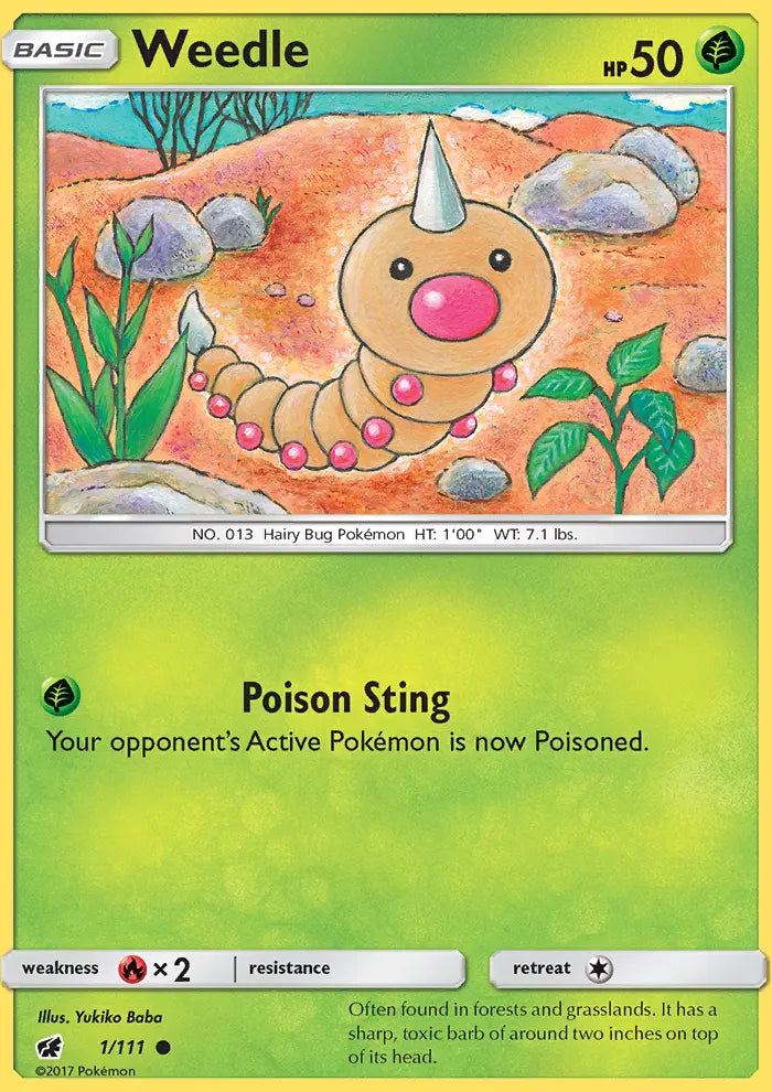 Weedle 1 Crimson Invasion Pokesingles