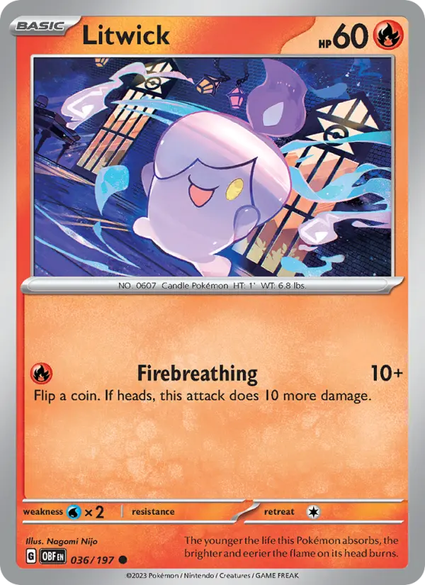Litwick 36 Obsidian Flames Pokesingles