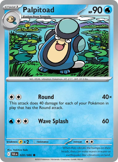 Palpitoad 20 Black Bolt Pokesingles