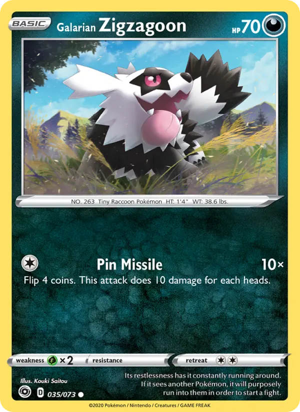 Galarian Zigzagoon 35 Champion's Path Pokesingles