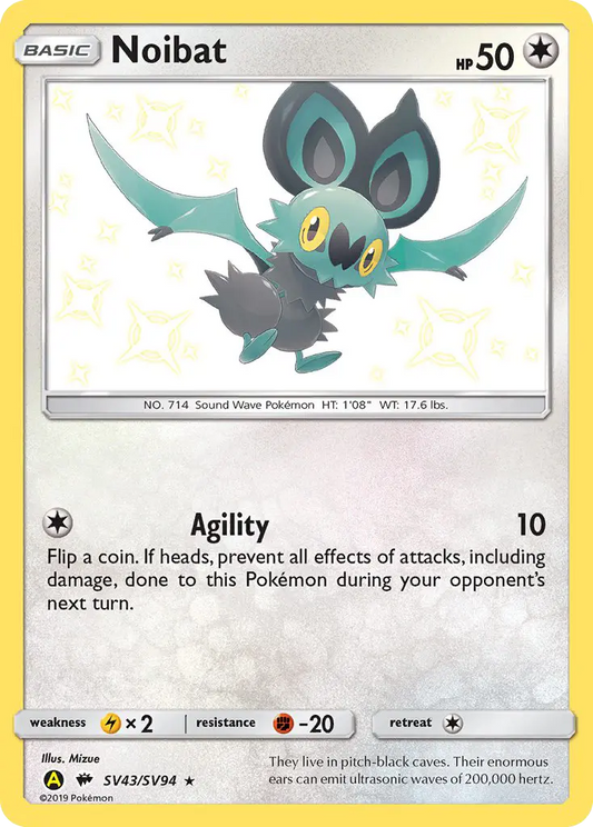 Noibat SV43 Hidden Fates Shiny Vault Pokesingles