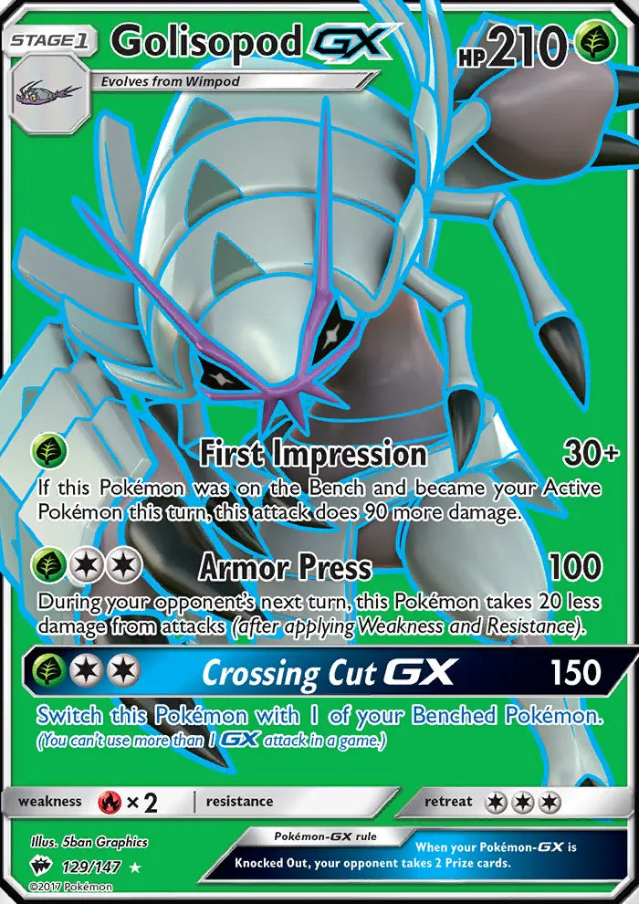 Golisopod GX 129 Burning Shadows Pokesingles