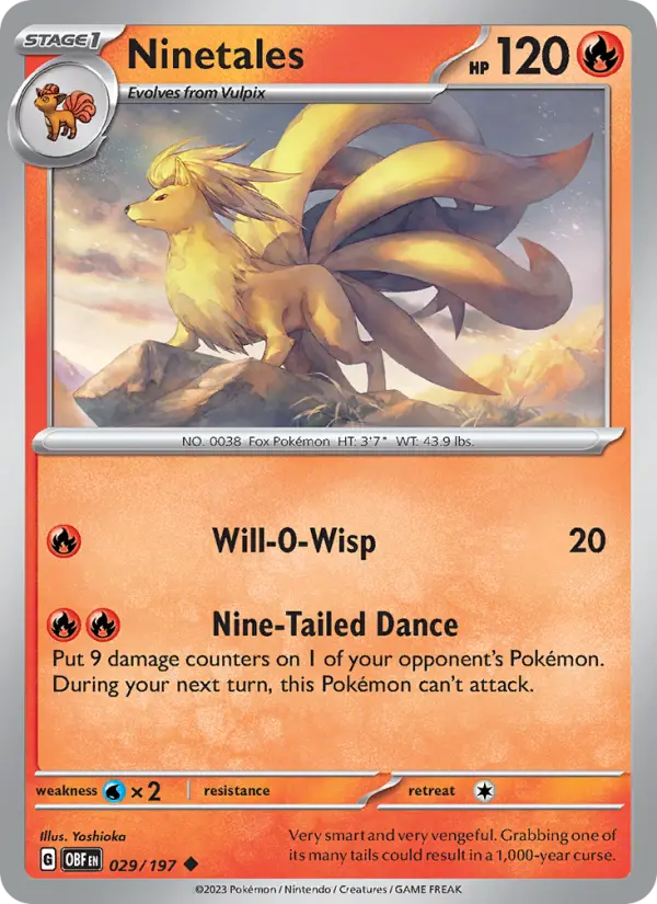 Ninetales 29 Obsidian Flames Pokesingles