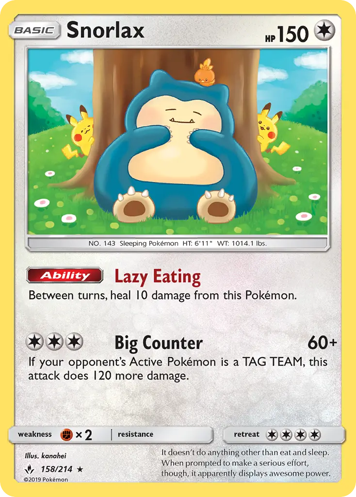 Snorlax 158 Unbroken Bonds Pokesingles
