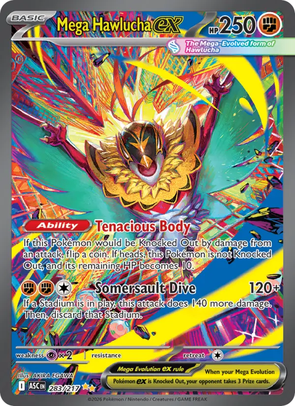 Mega Hawlucha ex 283 Ascended Heroes Pokesingles