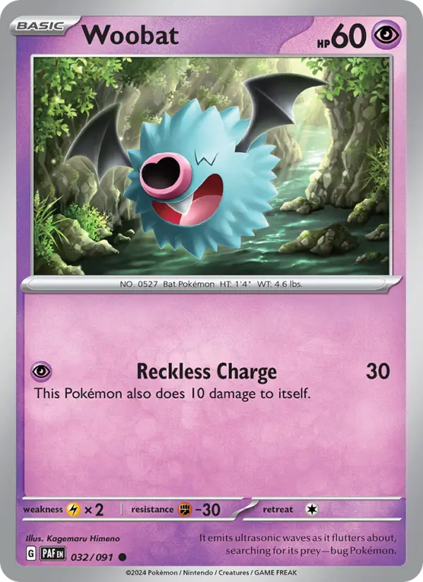 Woobat 32 Paldean Fates Pokesingles