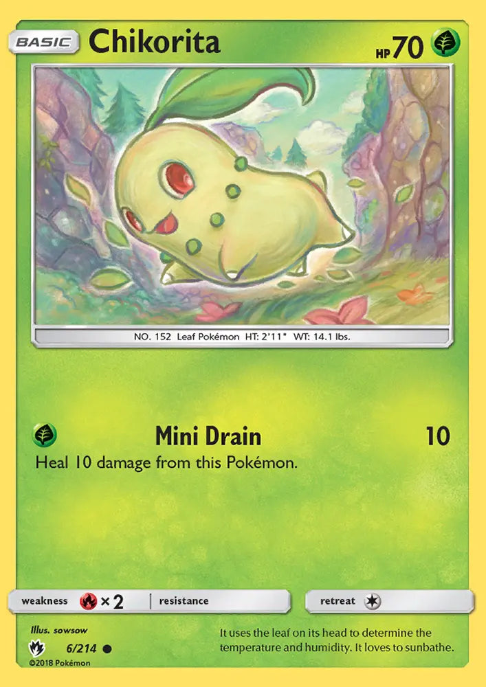 Chikorita 6 Lost Thunder Pokesingles