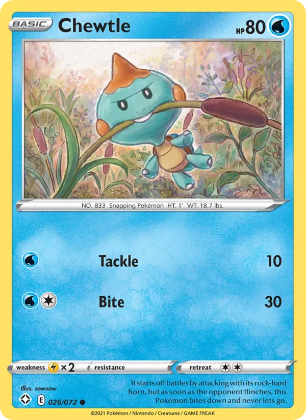Chewtle 26 Shining Fates Pokesingles