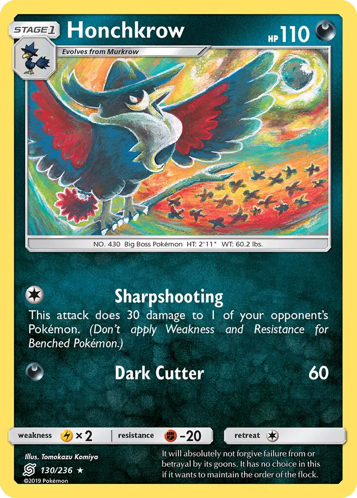 Honchkrow 130 Unified Minds Pokesingles