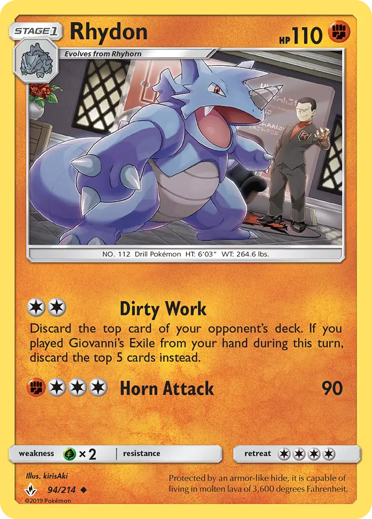 Rhydon 94 Unbroken Bonds Pokesingles