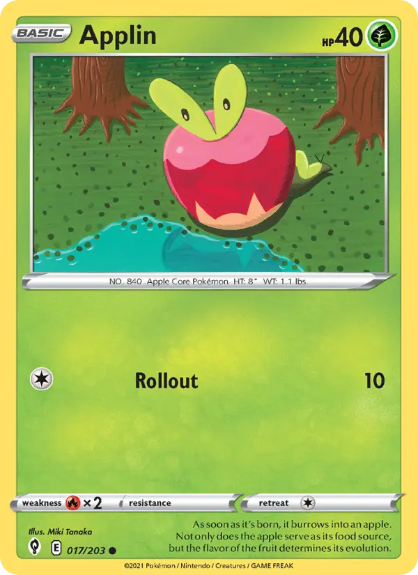 Applin 17 Evolving Skies Pokesingles