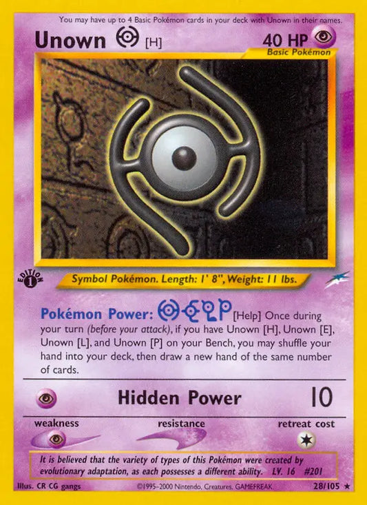 Unown [H] 28 Neo Destiny Pokesingles