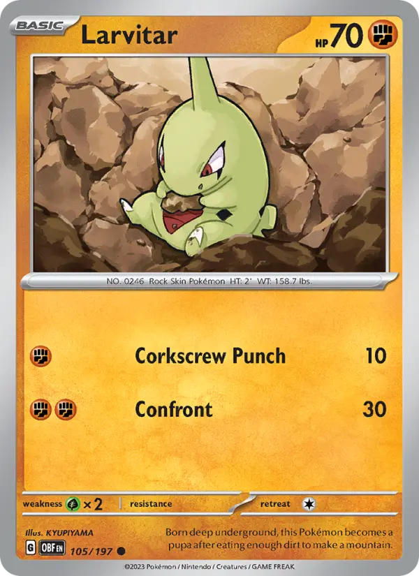 Larvitar 105 Obsidian Flames Pokesingles
