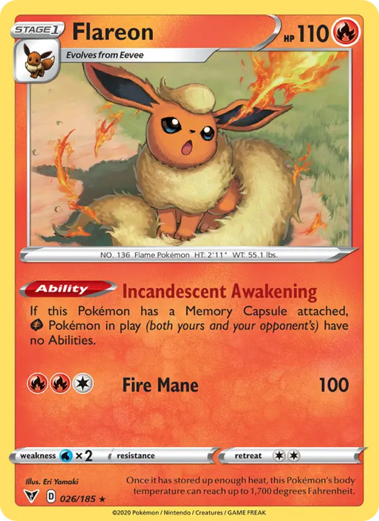 Flareon 26 Vivid Voltage Pokesingles