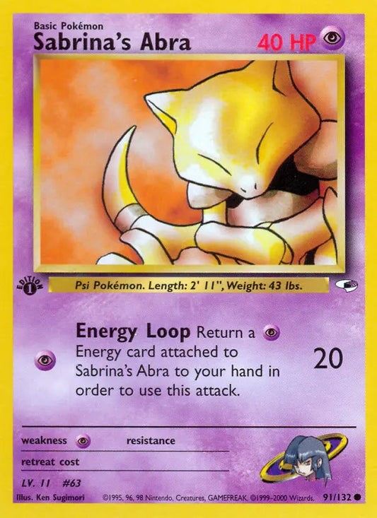 Sabrina's Abra 91 Gym Heroes Pokesingles