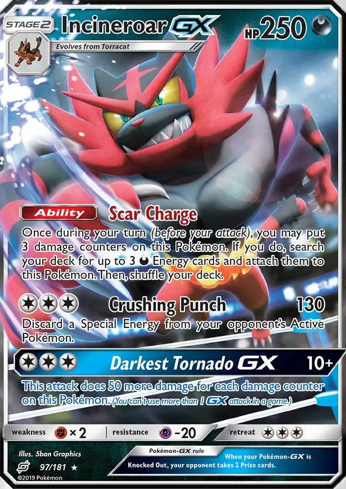 Incineroar GX 97 Team Up Pokesingles