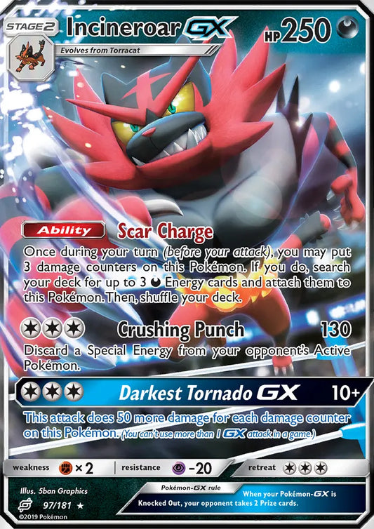 Incineroar GX 97 Team Up Pokesingles