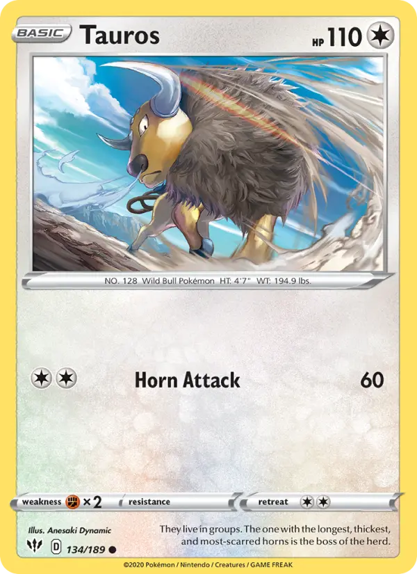 Tauros 134 Darkness Ablaze Pokesingles