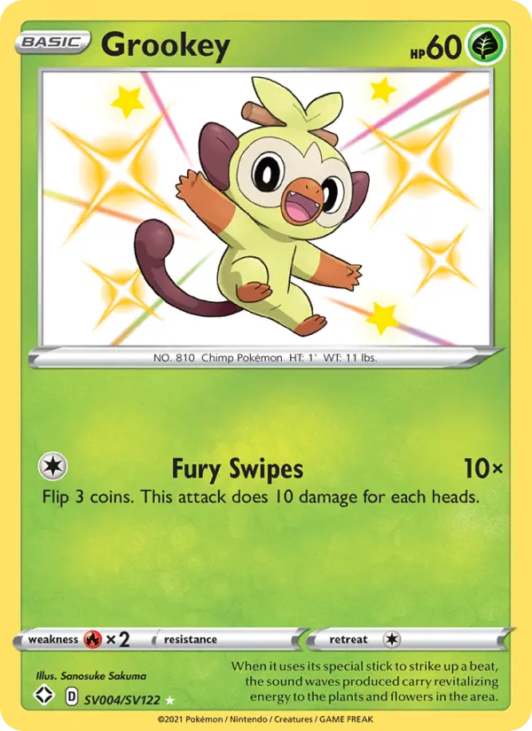 Grookey SV004 Shining Fates Pokesingles