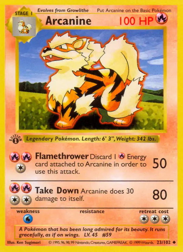 Arcanine 23 Base Set Pokesingles