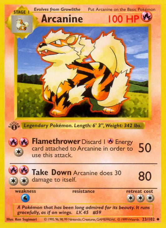 Arcanine 23 Base Set Pokesingles