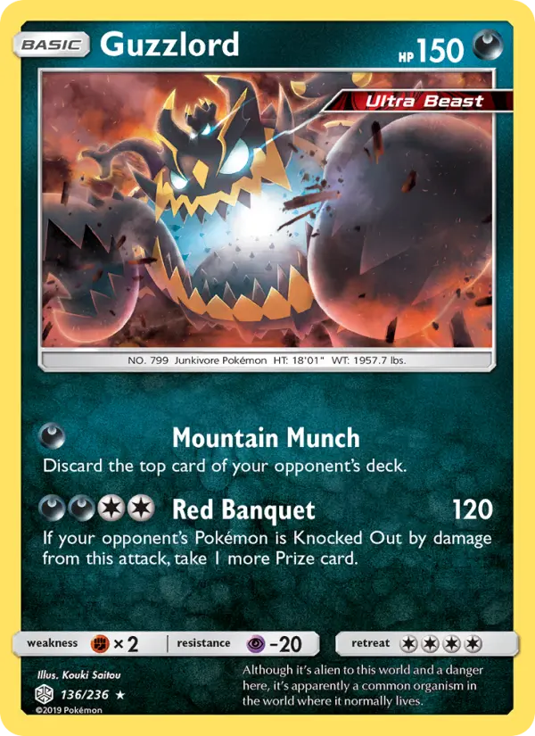 Guzzlord 136 Cosmic Eclipse Pokesingles