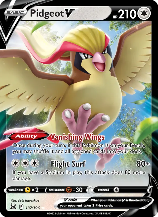 Pidgeot V 137 Lost Origin Pokesingles