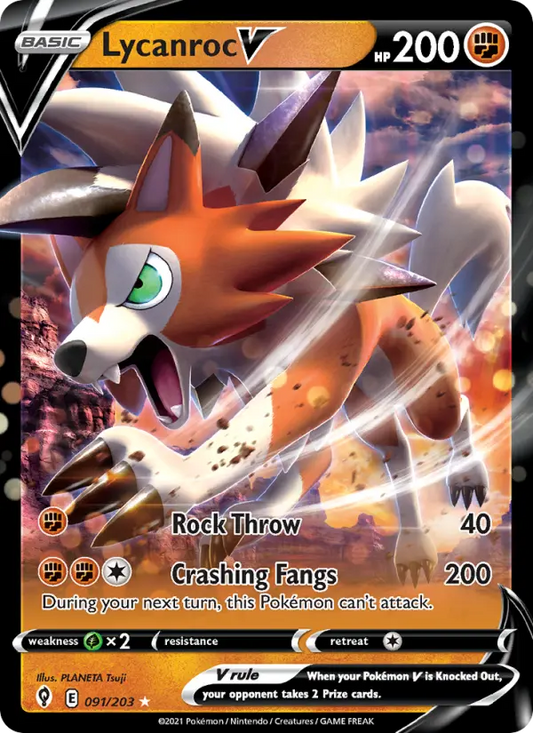 Lycanroc V 91 Evolving Skies Pokesingles
