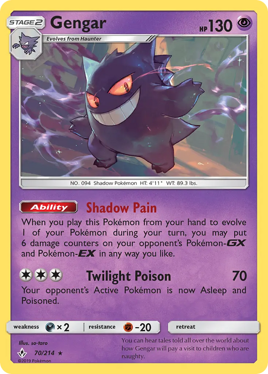 Gengar 70 Unbroken Bonds Pokesingles