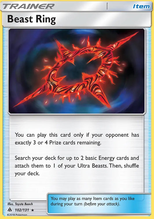 Beast Ring 102 Forbidden Light Pokesingles