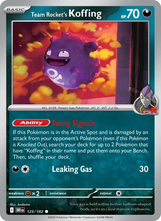 Team Rocket's Koffing 125 Destined Rivals Pokesingles
