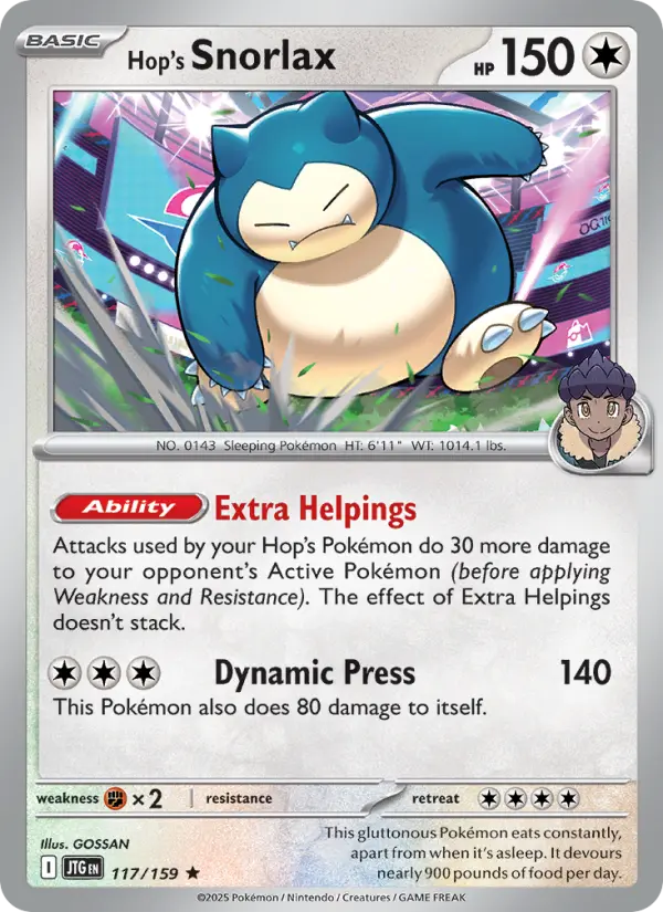 Hop's Snorlax 117 Journey Together Pokesingles