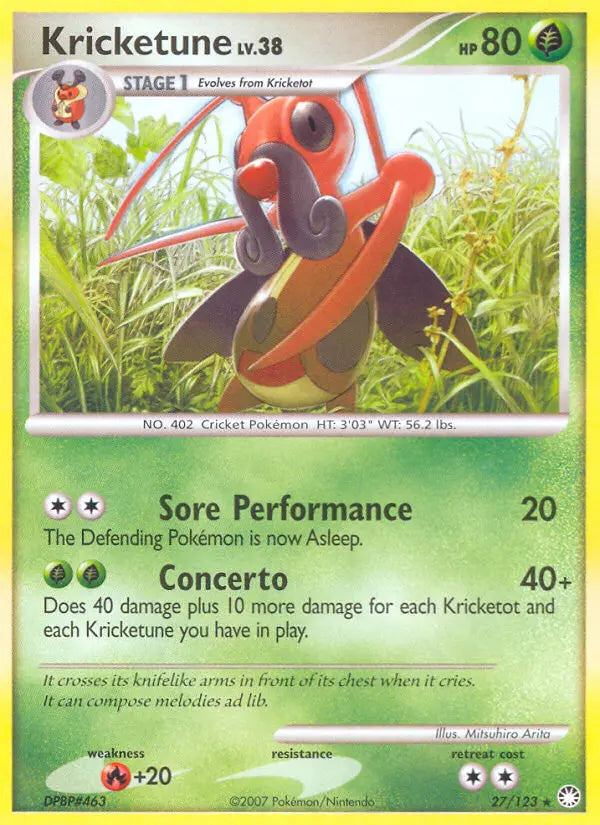 Kricketune 27 Mysterious Treasures Pokesingles