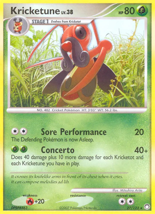 Kricketune 27 Mysterious Treasures Pokesingles