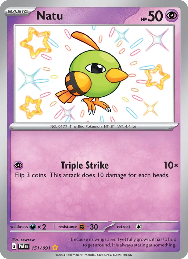 Natu 151 Paldean Fates Pokesingles