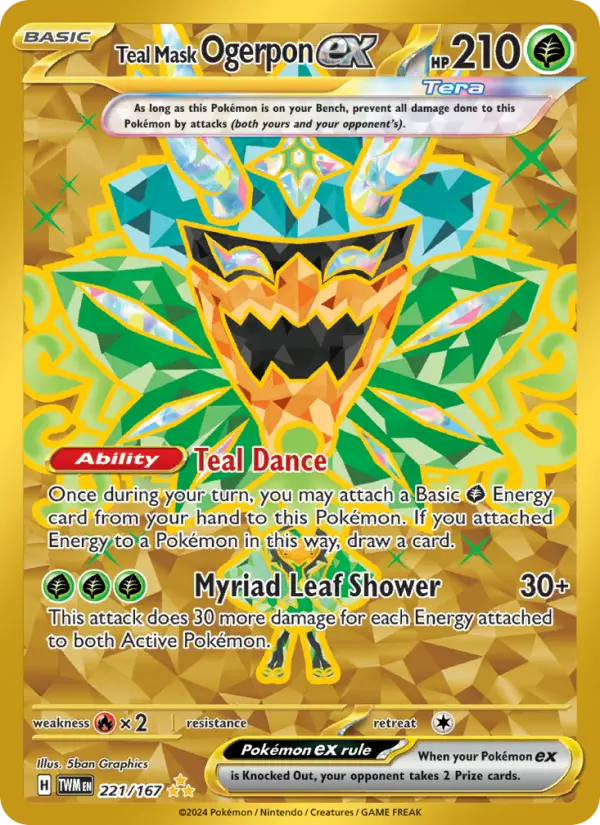 Teal Mask Ogerpon ex 221 Twilight Masquerade Pokesingles