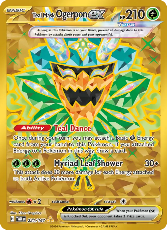 Teal Mask Ogerpon ex 221 Twilight Masquerade Pokesingles