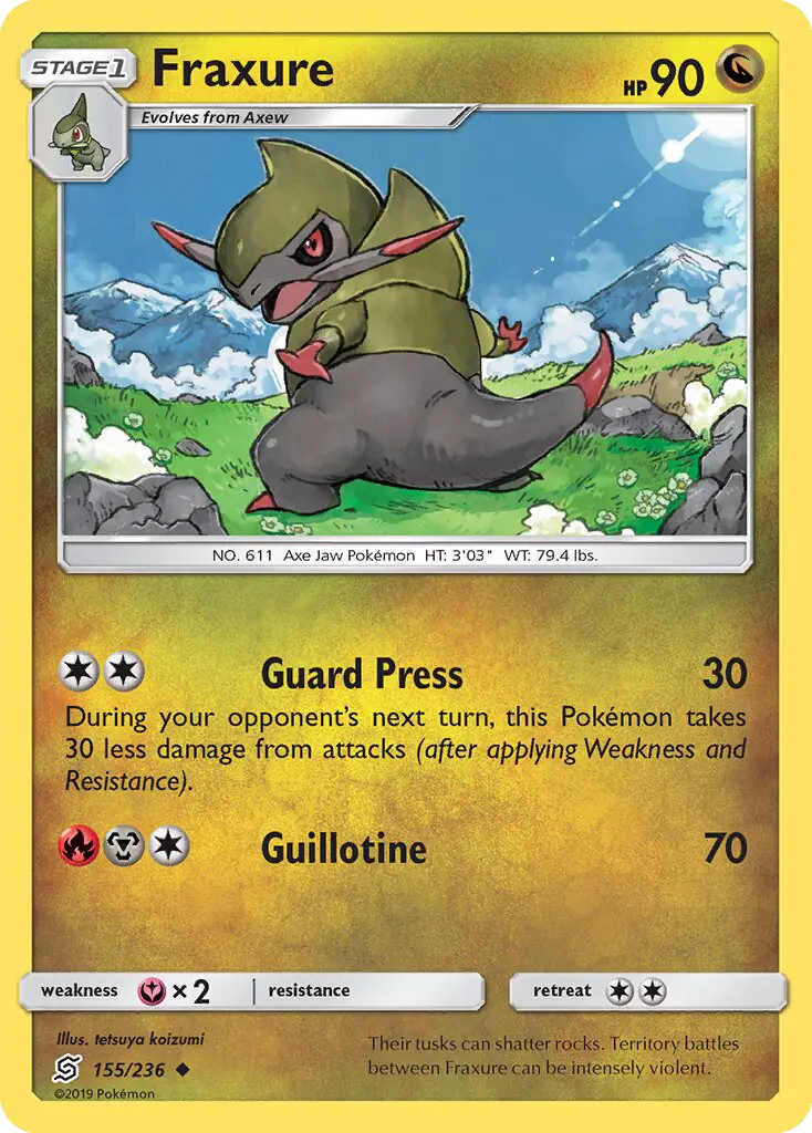 Fraxure 155 Unified Minds Pokesingles