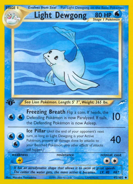 Light Dewgong 45 Neo Destiny Pokesingles