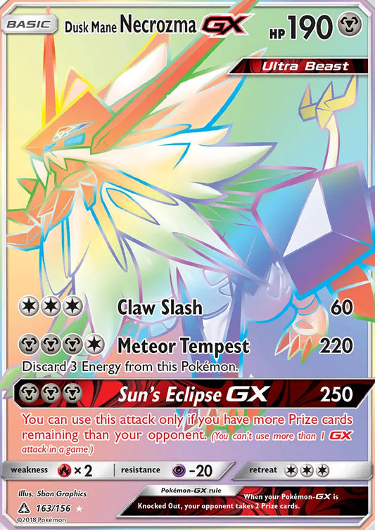 Dusk Mane Necrozma GX 163 Ultra Prism Pokesingles