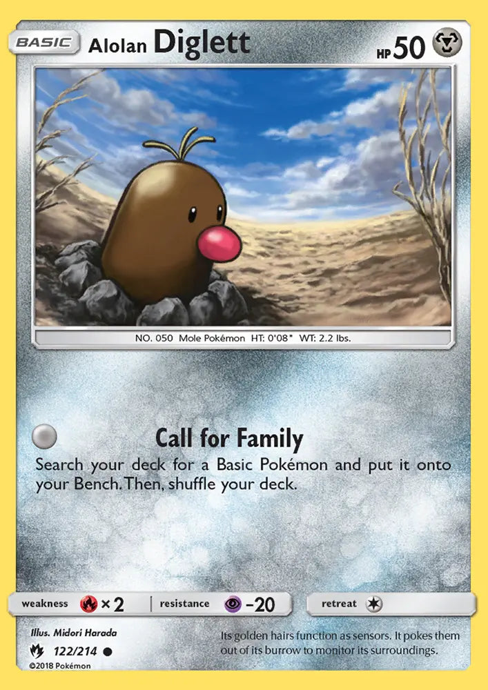 Alolan Diglett 122 Lost Thunder Pokesingles