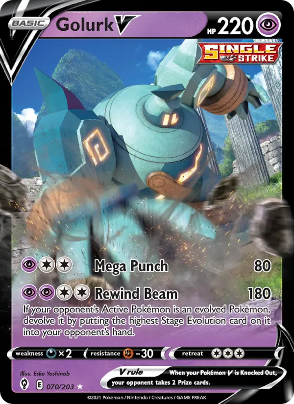 Golurk V 70 Evolving Skies Pokesingles