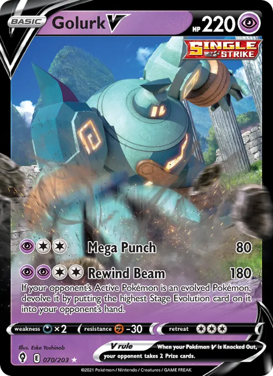 Golurk V 70 Evolving Skies Pokesingles