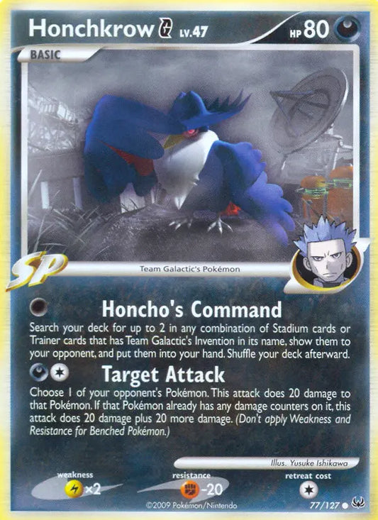 Honchkrow G 77 Platinum Pokesingles